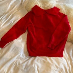 Vintage cherry red mohair/fuzzy sweater.